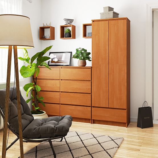 Büroschrank R 60 cm CLP 1 Schublade 2 Türen PK Erle