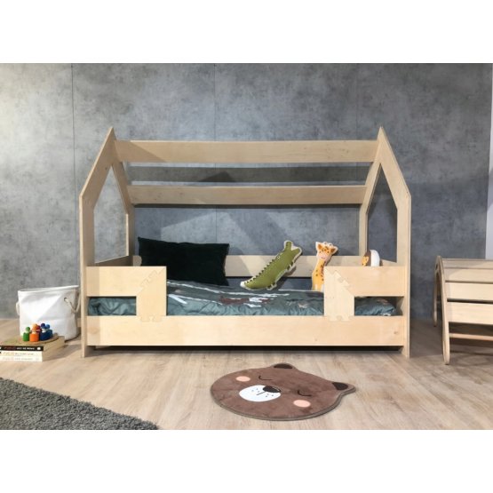 Kinderbett Hausbett Puzzle 160x80 - natur