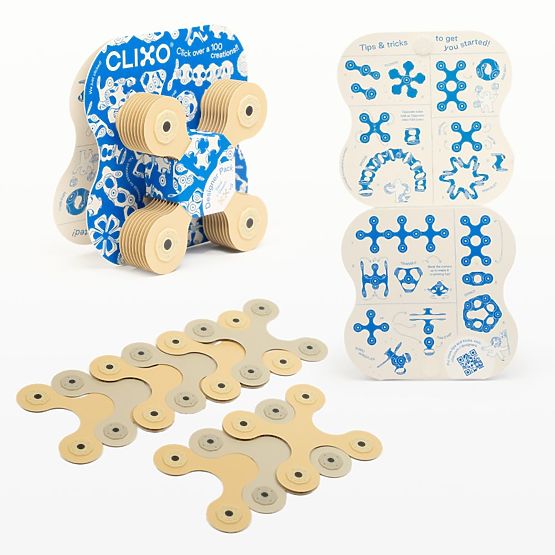 Clixo Designer Pack magnetisches Bauset Clixo, Beige