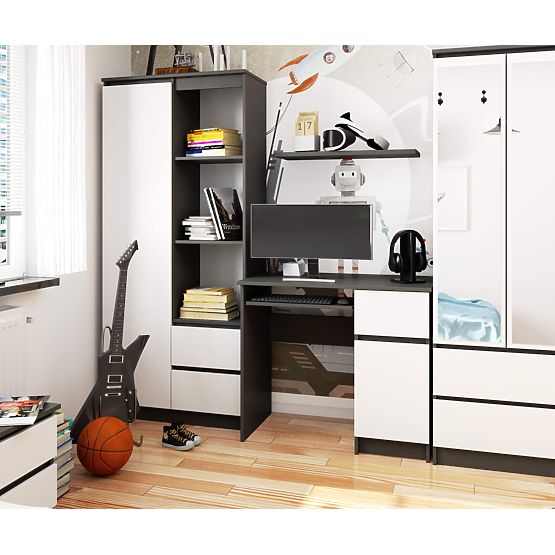 COMPUTERTISCH PIKSEL PK GRAU / WEIß - RECHTS