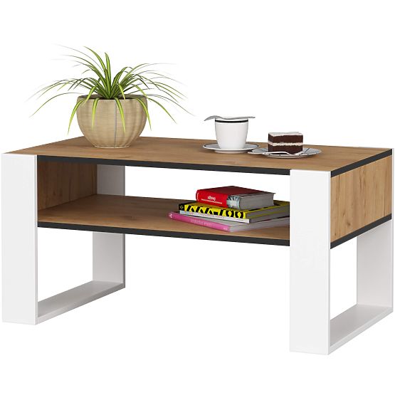 COUCHTISCH DOMI EICHE CRAFT / WEISS