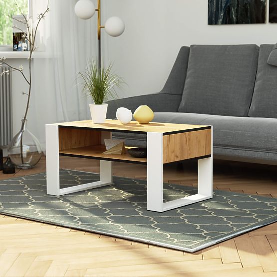 COUCHTISCH DOMI EICHE CRAFT / WEISS