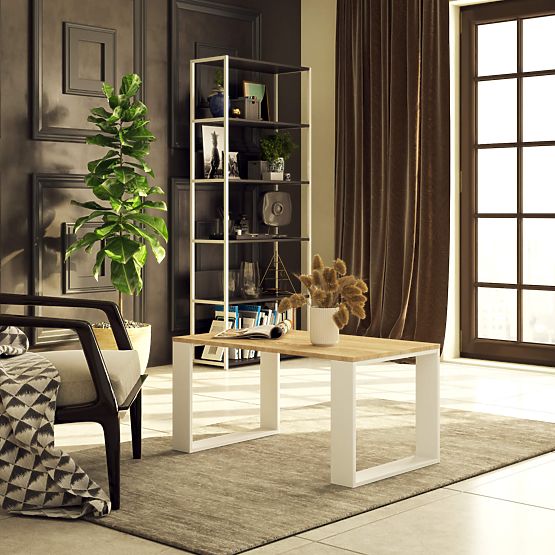 COUCHTISCH NOX EICHE SONOMA / WEISS