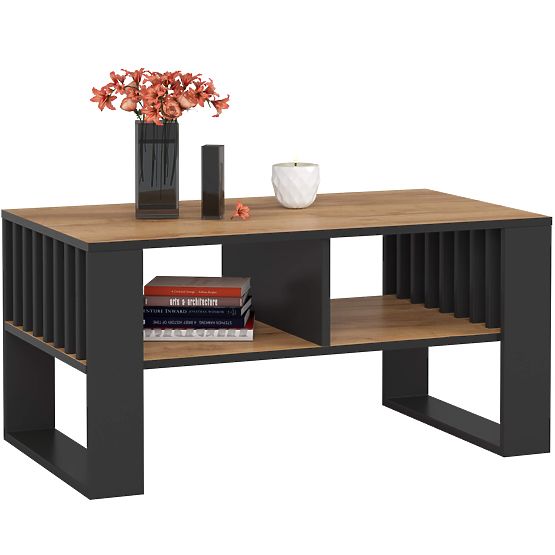 COUCHTISCH ROCKFORD EICHE CRAFT / SCHWARZ