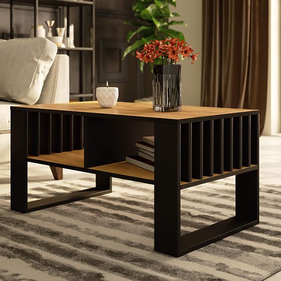 COUCHTISCH ROCKFORD EICHE CRAFT / SCHWARZ