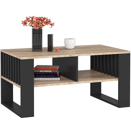 COUCHTISCH ROCKFORD EICHE SONOMA / SCHWARZ