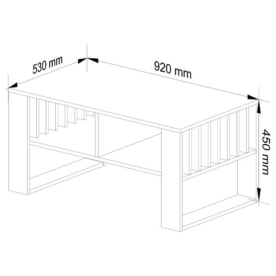 COUCHTISCH ROCKFORD WEIß / SCHWARZ