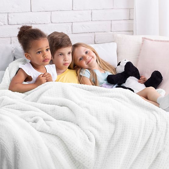 Decke SHLEEPY Farbe Weiß jacquardgeprägt klassischer Stil 170x210