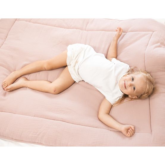 Decke und Kissen aus Musselin mit Füllung 100x135 + 40x60 - dunkelgrau