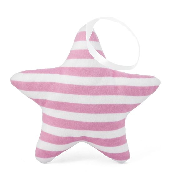 Dekoelement STERN mit rosa Streifen