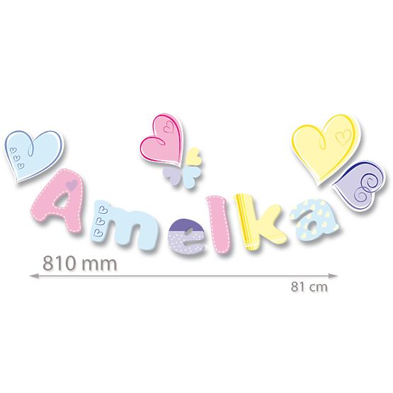 Dekoration  wand Letters - pastel srdce