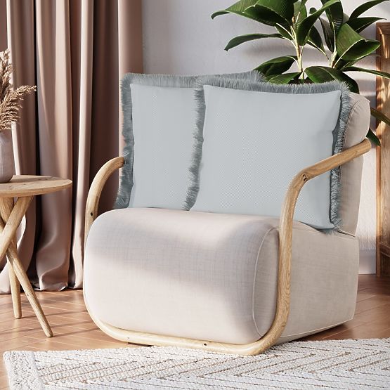 Dekorative Kissenhülle CLEAR grau mit Boho-Velvet-Druck 45x45 ameliahome