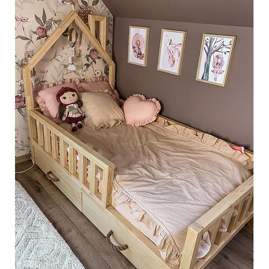 Kinderbett Hausbett SCANDI - natur