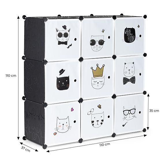 Modularer Kinderschrank mit Regalen 9 Fächer Kinder
