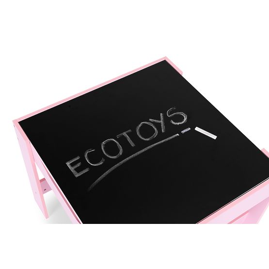 Kindermöbelset Tisch + 2 Stühle Tafel rosa ECOTOYS