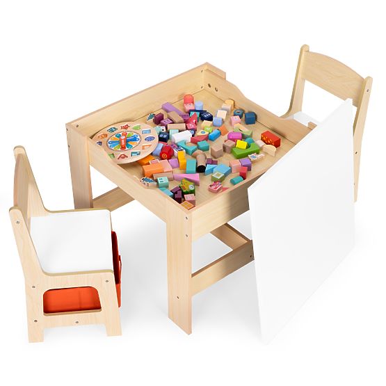 Kinder-Möbelset Tisch + 2 Stühle mit Tafel ECOTOYS