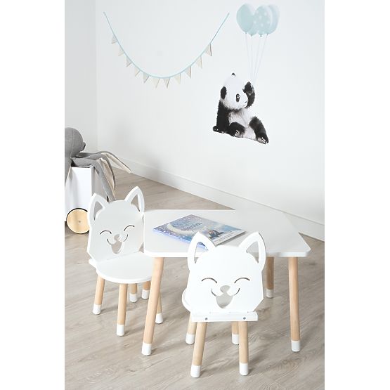 Kindertisch mit Stühlen - Fuchs - weiß