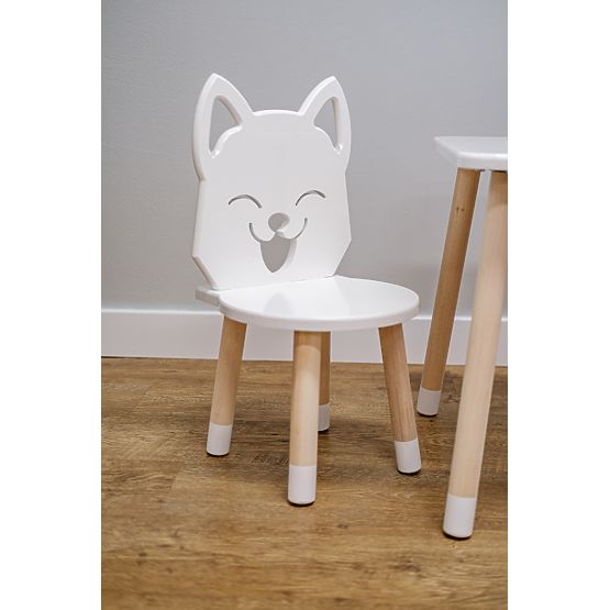 Kindertisch mit Stühlen - Fuchs - weiß