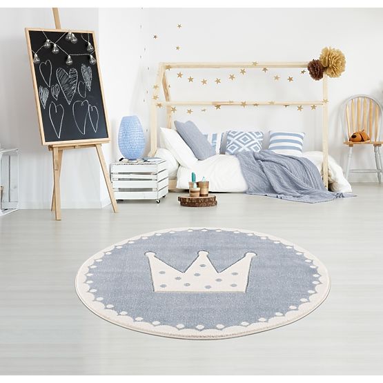 Dětský teppich Krone - blau-weiß