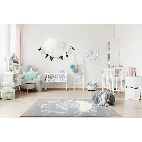 Dětský teppich Scandic Zuhause - grau-blau