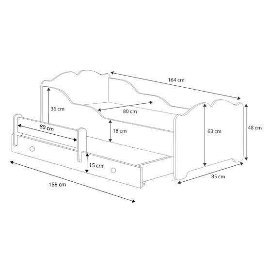 Doppelbett ANNA 160x80 Einhornhorn