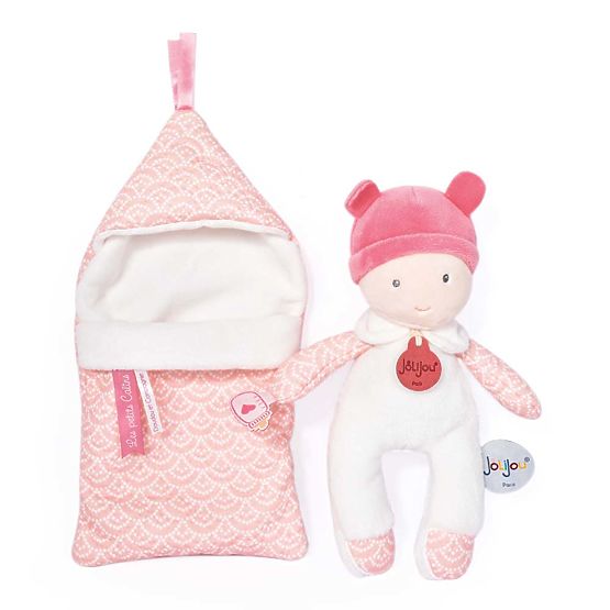 Doudou Jolijou Baby in Wickeldecke 20 cm