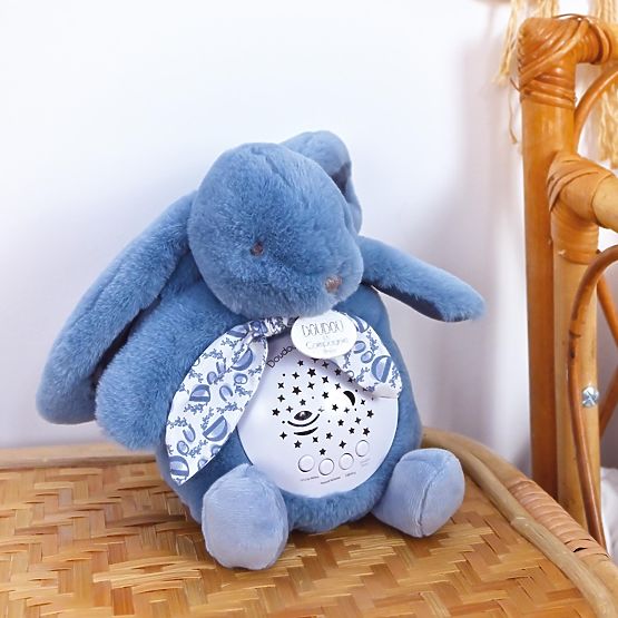 Doudou Spieluhr mit Projektion Häschen blau