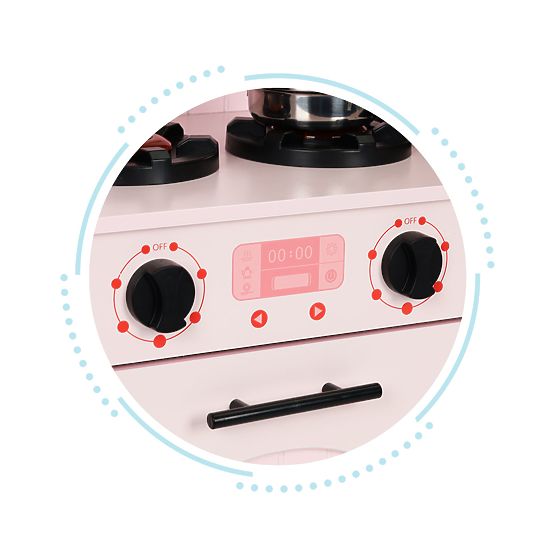 Holzküche für Kinder Ofen Brenner Mikrowelle Zubehör ECOTOYS