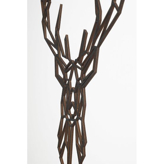 Geometrische Malerei aus Holz - Hirsch 2 - verschiedene Farben Farbe: Schwarz