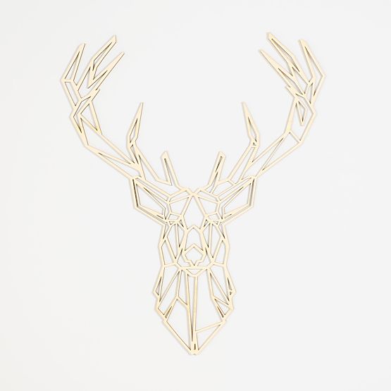 Geometrische Malerei aus Holz - Hirsch 2 - verschiedene Farben