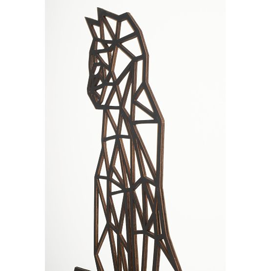 Geometrische Malerei aus Holz - Katze - verschiedene Farben Farbe: Schwarz