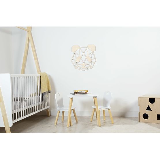 Geometrische Malerei aus Holz - Panda - verschiedene Farben Farbe: Natur