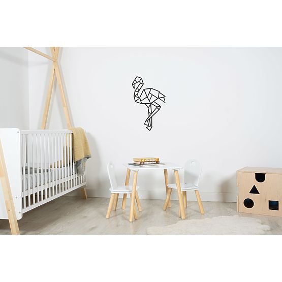 Geometrische Malerei aus Holz - Flamingo - verschiedene Farben Farbe: Schwarz