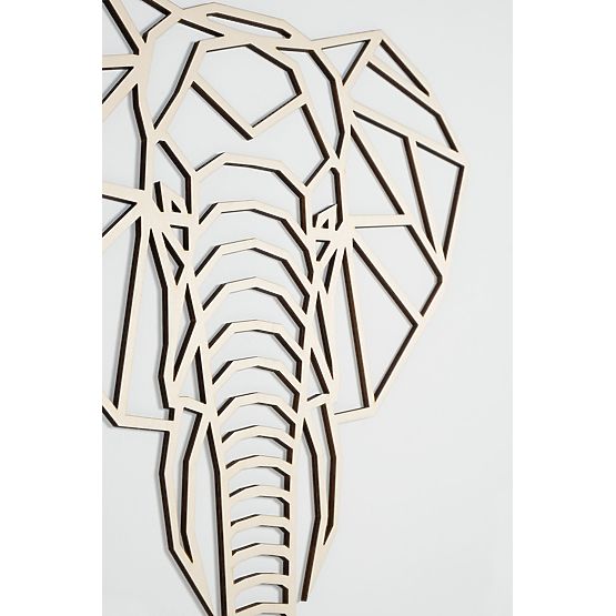 Geometrische Malerei aus Holz - Elefant - verschiedene Farben Farbe: Natur