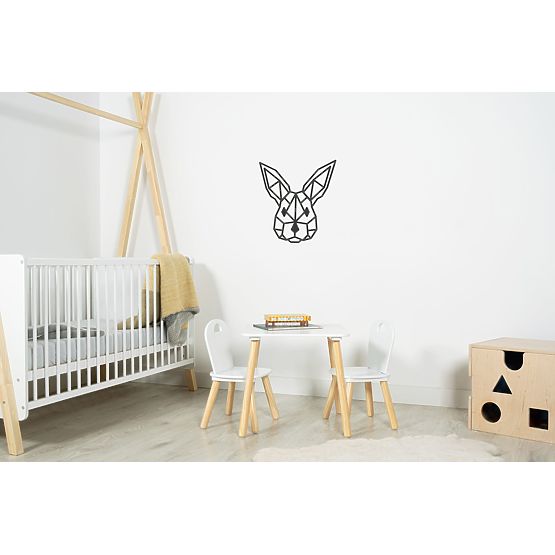 Geometrische Malerei aus Holz - Hase - verschiedene Farben