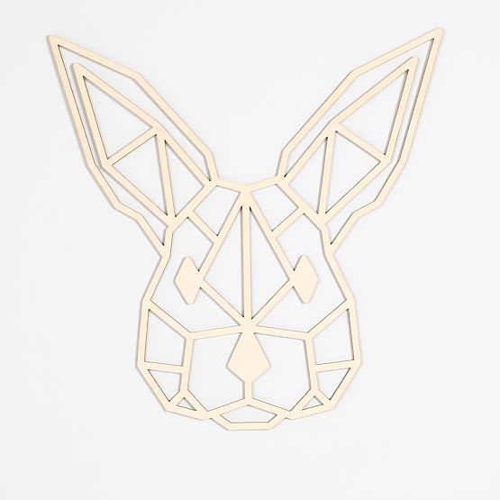 Geometrische Malerei aus Holz - Hase - verschiedene Farben Farbe: Natur