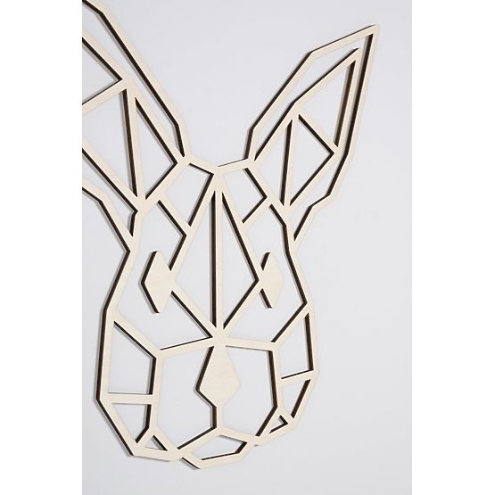 Geometrische Malerei aus Holz - Hase - verschiedene Farben Farbe: Natur