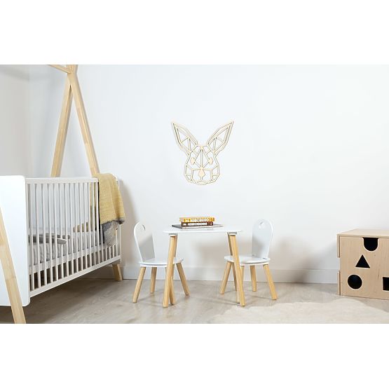 Geometrische Malerei aus Holz - Hase - verschiedene Farben Farbe: Natur