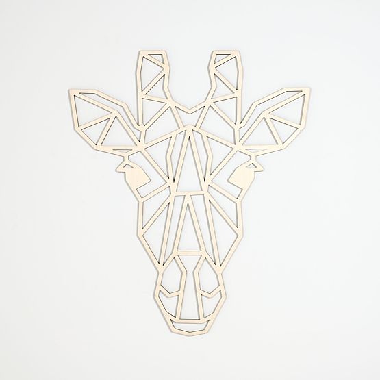 Geometrische Malerei aus Holz - Giraffe - verschiedene Farben Farbe: Natur