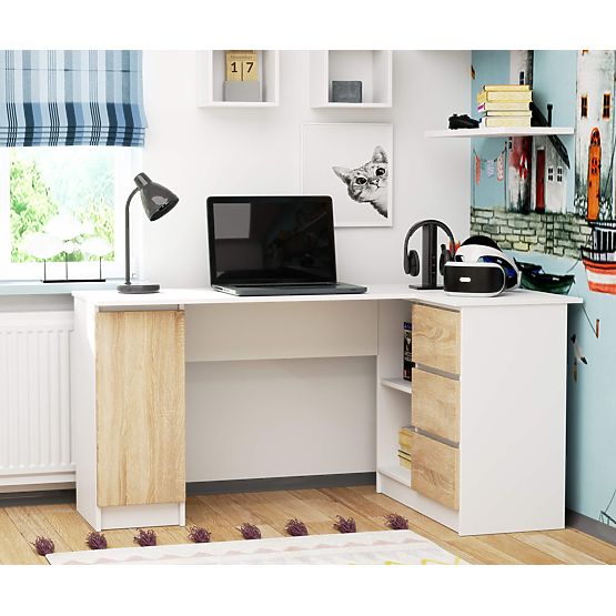 ECKSCHREIBTISCH B20 CLP RECHTS B WEISS / SONOMA