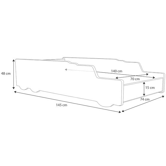 Einzelbett Betonmischer 140x70 mit Matratze