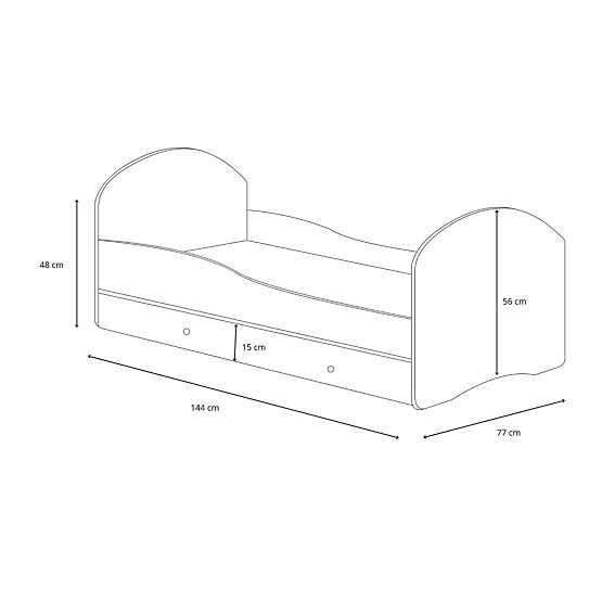 Einzelbett Luk140x70 mit Schublade