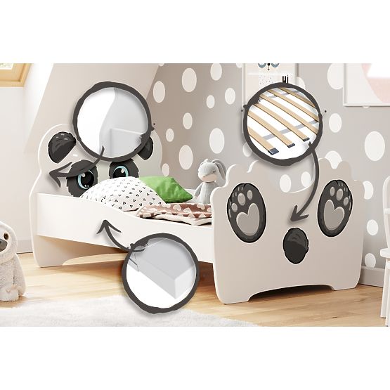 Einzelbett Panda 140x70 mit Matratze