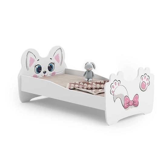 Einzelbett Pink Cat 140x70 mit Matratze