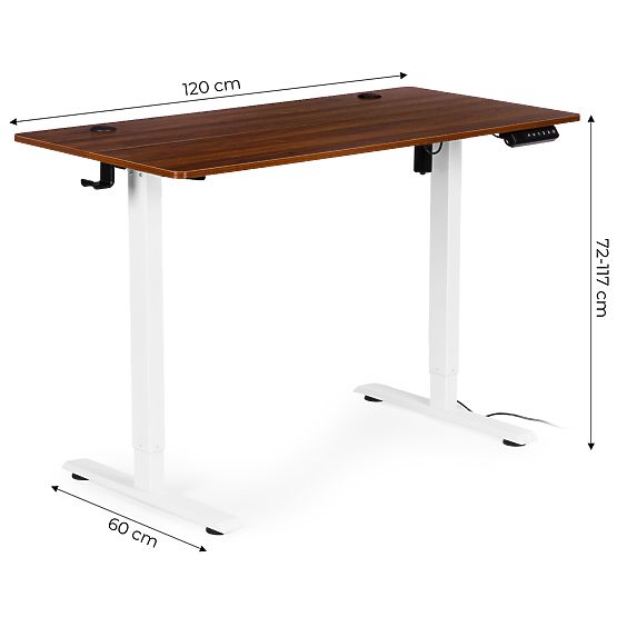 Elektrisch höhenverstellbarer Tisch 120x60 cm, Höhenverstellung 72-117 cm ModernHome