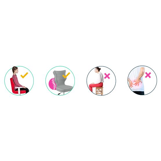 Ergonomischer Kinderstuhl für Schreibtisch, angepasst an Höhe 119-142 cm - rosa