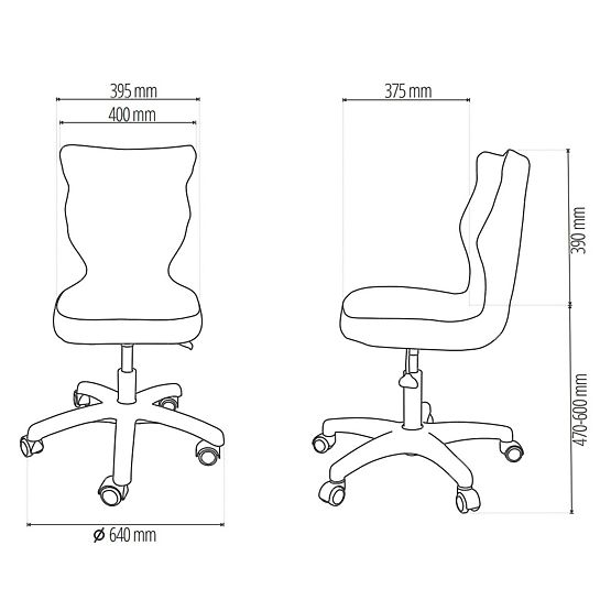 Ergonomischer Schreibtischstuhl für eine Höhe von 146-176,5 cm - dunkelgrau