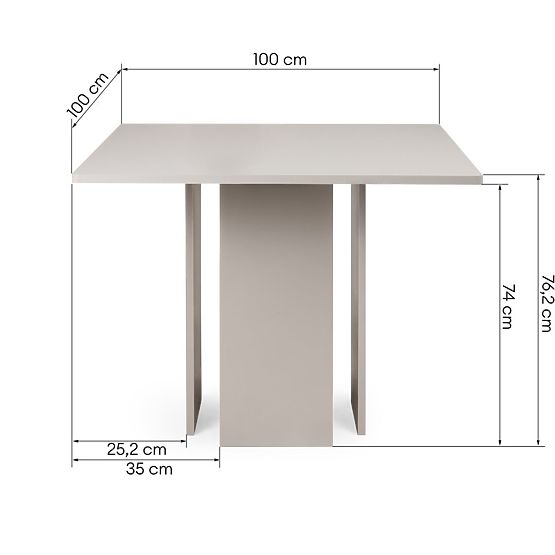 Esstisch Gasper 100 cm, quadratisch, kaschmirfarben