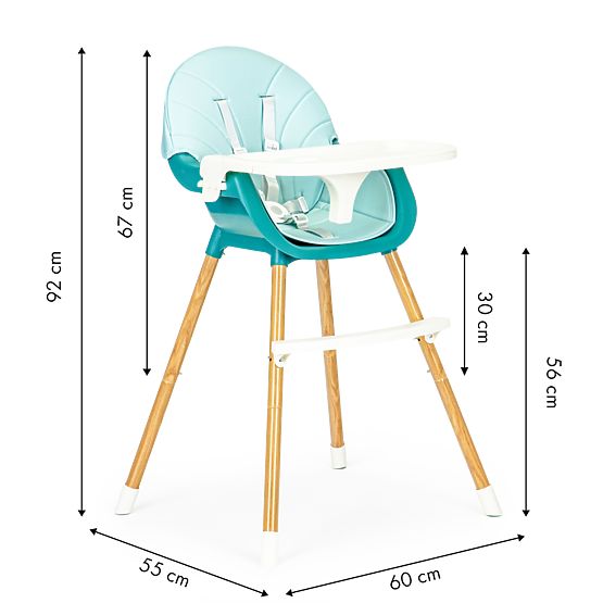 Esszimmerstuhl Polly 2in1 - türkis
