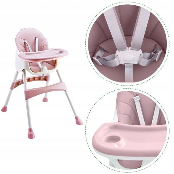 Esszimmerstuhl Prima 2in1 - rosa und weiß